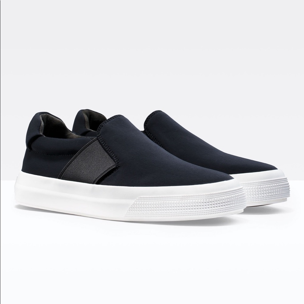 Vince black slip on shoes